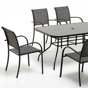 Dining set in anthracite iron PLAYA seven pieces