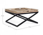 Tray coffee table with tray 90x90 cm