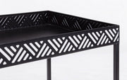 Set of 2 Inky black metal coffee tables