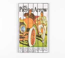 Print on wood with multicolor canvas 60x100 cm