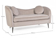 2 seater velvet effect sofa Candis Light Gray