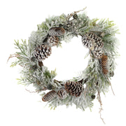 Snowy crown with green pine cones ø58 cm