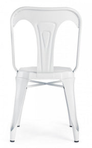 Contemporary style chair in white steel MINNEAPOLIS 44x53x h83 cm