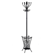 Black metal coat stand with umbrella stand