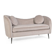 2 seater velvet effect sofa Candis Light Gray
