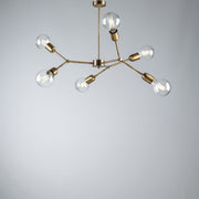 Brushed bronzed iron chandelier six lights 71x h64 cm