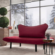 2 seater burgundy sofa with Chatto reclining armrests cm 150x65xh.80