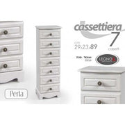 Cassettiera bianca da camera settimino stretto cm 29 x 23 x 89 h