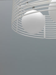 Metal suspension lamp with white lampshade D50xD500x120h cm