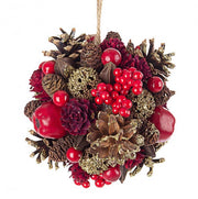 6x Adalia Red Spherical Decoration D140