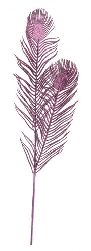 12x Bordeaux Glitter Leaf H85