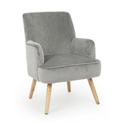 Vintage living room armchair in gray velvet ADELINE 60x67x h79 cm