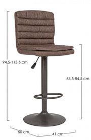 Connor brown faux leather vintage bar stool 41 x 50 x 94.5 cm