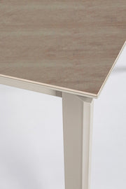 Gray and taupe extendable table