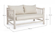 Sofa with Sahel cushions in teak wood