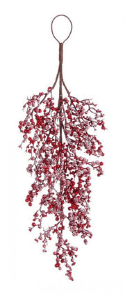 6x Decor. Delia Red Ice Berry Drop