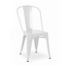Matt white chair in Bengal metal
