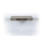 Ilia desk with white metal feet and oak top 96x51x75 HMT190642