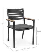Belmar outdoor chair with armrests natural - anthracite