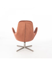 Olga armchair in velvet and antique pink metal STS