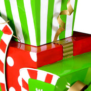 Metal sled with green presents cm26x51h115