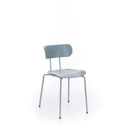 Polypropylene chair with blue seat