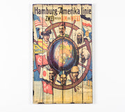 Print on wood with multicolor canvas 60x100 cm