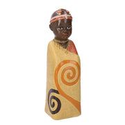 Ceramic statue child africa yellow cm8x8h26,5