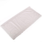 White fabric runner tablecloth with rectangular lace cm45x100