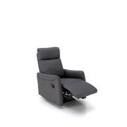Manual reclining relax armchair in anthracite imitation leather 70 x 92 x h. 105 cm