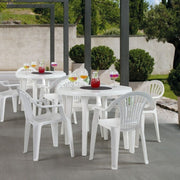 Round polypropylene table for outdoor White BRAGA diameter 90x h72 cm