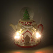 Led resin teapot with red glass ball cm25x22x28