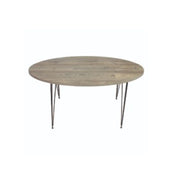 Oval coffee table Terek p472 gray pine black legs