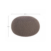 Bizzotto dark gray woven pouf 80 cm
