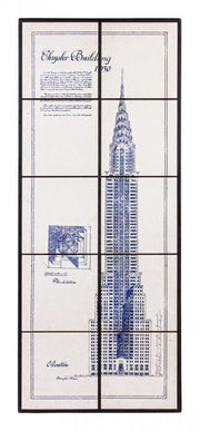 Chrysler building picture in wood and ceramic tiles 43x104x400h cm