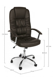 Office armchair in black Dehli eco-leather