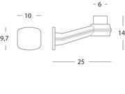Wall Mounting Accessory in Thermoplastic. Spheres with dimensions 200mm, 250mm, and 300mm in Black
