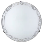Ceiling lamp 1xE27 with Hooks in Chrome and White Glass Plate