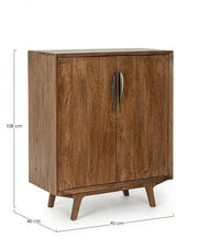 Bar unit with 2 vintage style wooden doors 90x40x108 cm
