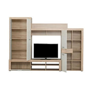 LIZA White Oak storage wall 245x41,5x196 cm