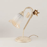 Table lamp in iron Ivory Gold rose one light 23x h30 cm
