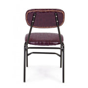 Vintage bordeaux Debbie chair in eco-leather