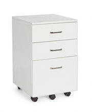 Office chest of drawers in MDF with three drawers White Ash NADIR 40x44x h65 cm