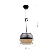 Punto pendant lamp ASZ0857 black inverted glass diffuser