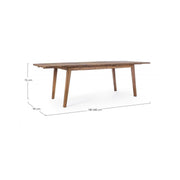 Extendable outdoor table in wood VARSAVIA 180 - 240x90x h76 cm