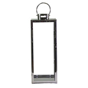 Square silver metal lantern 1-3 cm29x28,5h85