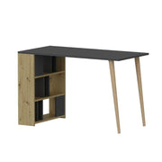 Pina 120 desk with anthracite walnut side bookcase