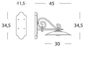 Medium bottom wall lamp antique graphite line