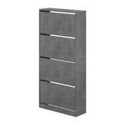 Grey Retro Flip-Flop Shoe Cabinet with 4 Doors 73W x 26D x 154.5H cm