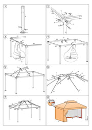 Luxury gazebo 3x4m with mosquito net and 400g - m2 cloth